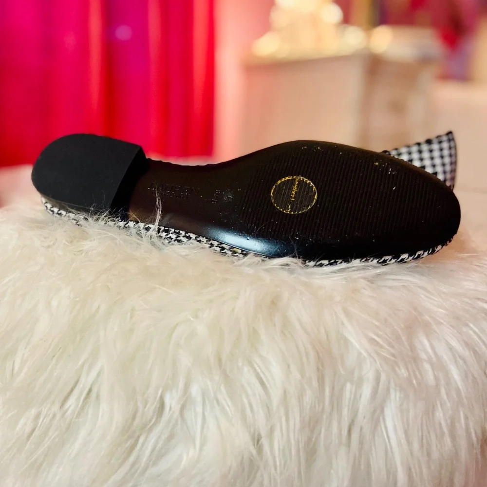 Lauren Ralph Lauren Ballet Pumps Houndstooth Bow Detail Quiet Luxury Women’s 8.5 - Picture 7 of 8